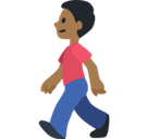 Man Walking Emoji with Medium-Dark Skin Tone, Facebook style