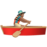 Man Rowing Boat Emoji with Medium Skin Tone, Apple style