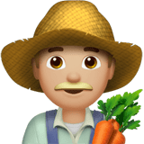 Man Farmer Emoji with Medium-Light Skin Tone, Apple style