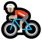 Person Biking Emoji with Medium-Light Skin Tone, Microsoft style
