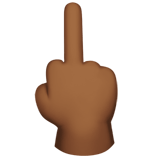 Middle Finger Emoji with Medium-Dark Skin Tone, Apple style