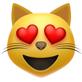 Smiling Cat Face with Heart-Eyes Emoji, Apple style