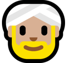 Person Wearing Turban Emoji with Medium-Light Skin Tone, Microsoft style