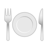 Fork and Knife with Plate Emoji, Google style