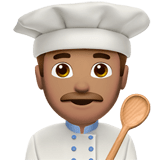 Man Cook Emoji with Medium Skin Tone, Apple style