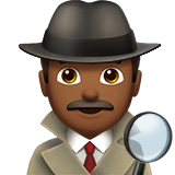 Detective Emoji with Medium-Dark Skin Tone, Apple style