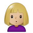 Person Pouting Emoji with Medium-Light Skin Tone, Samsung style