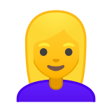 Woman: Blond Hair Emoji, Google style