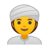 Woman Wearing Turban Emoji, Google style