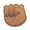 Raised Fist Emoji with Medium-Dark Skin Tone, LG style