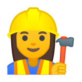 Woman Construction Worker Emoji, Google style