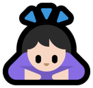 Woman Bowing Emoji with Light Skin Tone, Microsoft style