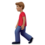 Person Walking Emoji with Medium Skin Tone, Apple style