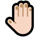 Raised Back of Hand Emoji with Light Skin Tone, Microsoft style