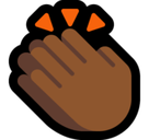 Clapping Hands Emoji with Medium-Dark Skin Tone, Microsoft style