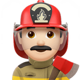 Man Firefighter Emoji with Light Skin Tone, Apple style