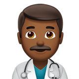 Man Health Worker Emoji with Medium-Dark Skin Tone, Apple style