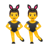 Men with Bunny Ears Emoji, Google style