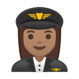 Woman Pilot Emoji with Medium Skin Tone, Google style