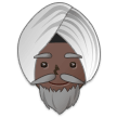 Person Wearing Turban Emoji with Dark Skin Tone, Samsung style