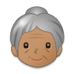 Old Woman Emoji with Medium Skin Tone, Samsung style