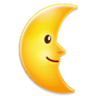 Last Quarter Moon Face Emoji, Samsung style