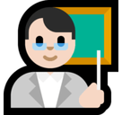Man Teacher Emoji with Light Skin Tone, Microsoft style
