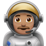 Man Astronaut Emoji with Medium Skin Tone, Apple style