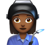 Woman Factory Worker Emoji with Medium-Dark Skin Tone, Apple style