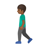 Man Walking Emoji with Medium-Dark Skin Tone, Google style