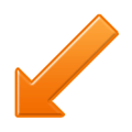 Down-Left Arrow Emoji, Samsung style