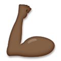 Flexed Biceps Emoji with Dark Skin Tone, LG style
