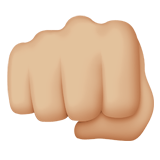 Oncoming Fist Emoji with Medium-Light Skin Tone, Apple style