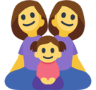 Family: Woman, Woman, Girl Emoji, Facebook style