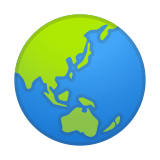 Globe Showing Asia-Australia Emoji, Google style