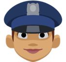 Woman Police Officer Emoji with Medium Skin Tone, Facebook style