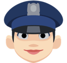Woman Police Officer Emoji with Light Skin Tone, Facebook style