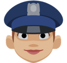 Woman Police Officer Emoji with Medium-Light Skin Tone, Facebook style