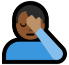 Man Facepalming Emoji with Medium-Dark Skin Tone, Microsoft style