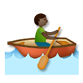 Person Rowing Boat Emoji with Dark Skin Tone, LG style
