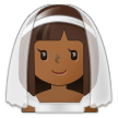 Bride with Veil Emoji with Medium-Dark Skin Tone, Samsung style