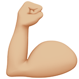 Flexed Biceps Emoji with Medium-Light Skin Tone, Apple style