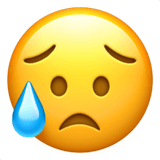 Sad But Relieved Face Emoji, Apple style