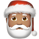 Santa Claus Emoji with Medium Skin Tone, Apple style