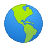 Globe Showing Americas Emoji, Google style