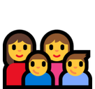 Family: Woman, Woman, Boy, Boy Emoji, Microsoft style