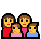 Family: Woman, Woman, Girl, Boy Emoji, Microsoft style