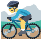 Man Mountain Biking Emoji, Facebook style