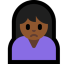 Person Frowning Emoji with Medium-Dark Skin Tone, Microsoft style