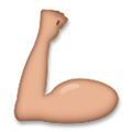 Flexed Biceps Emoji with Medium Skin Tone, LG style
